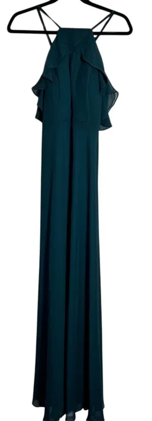 Birdy Grey Emerald Green Jules Chiffon Maxi Dress Womens M Bridesmaid Winter NEW thumbnail 1