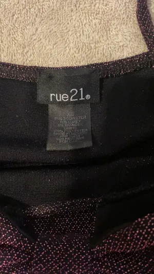 Rue 21 Dark Purple Sparkly Cut Out Top thumbnail 3