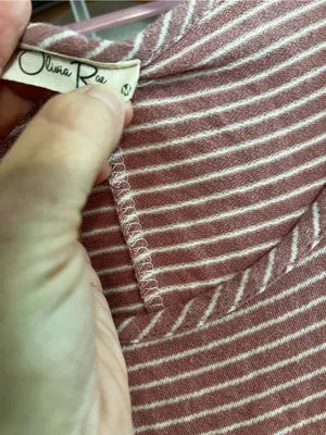 Olivia Rae Dusty Rose Striped Tank Swing Dress thumbnail 3