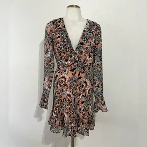 For Love and Lemons Blush Paisley Long Sleeve Gracie Dress Size Small thumbnail 2