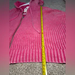 Aerie Pink Woven Full Zip Hooded Mineral Wash Small Boho Bohemian Hippie thumbnail 6