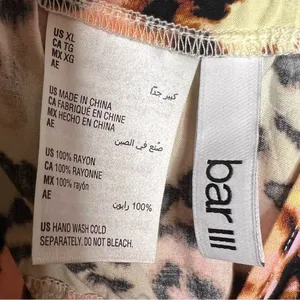 Bar III NEW Leopard Cheetah Print Sleeveless Maxi Dress Pink Yellow Summer XL thumbnail 5