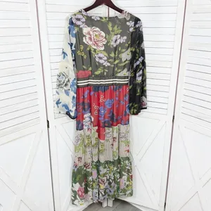 Kaktus Maxi‎ Dress Small Floral Patternblock Patchwork Tiered Cottagecore Boho thumbnail 10