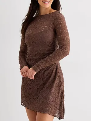 Forever 21 Lace Long-Sleeve Fit & Flare Dress thumbnail 2