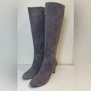 Boden Knee High Gray Suede‎ Boots Size 5.5 (36) thumbnail 3