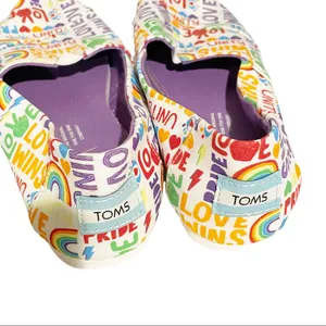 Toms Size 5.5 Pride Alpargata Unity‎ White Multi Womens Slip On Shoes thumbnail 4