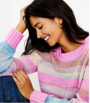 Loft Rainbow Spacedye Knit Sweater $79.50 NWT XS thumbnail 8