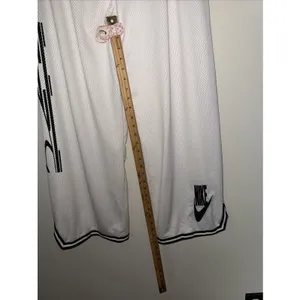 Womens L Nike Sportswear Basketball Jersey Pants Mesh White‎ Skater Y2K Wide Leg thumbnail 7