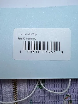Hill House The Isabella Sea Creatures Lavender Puff Sleeve Crop Top size small thumbnail 5