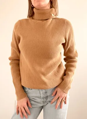 Ralph Lauren Camel Cotton Turtleneck Sweater thumbnail 1