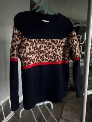 Aerie Cheetah Sweater Oversized thumbnail 2
