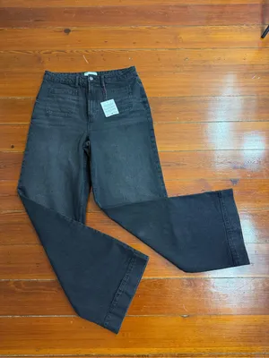 NWT ASOS Tall High Waist Wide Leg Jeans Front Patch Pockets Sz 32 🧡🍄 thumbnail 11