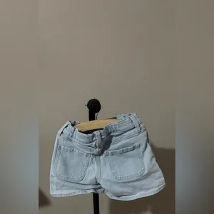 Old Navy Sky Blue High Waist Girls Button Up Shorts thumbnail 5