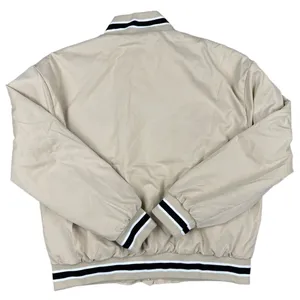 Edikted - Reckless Varsity Bomber Jacket in Tan & Black thumbnail 4