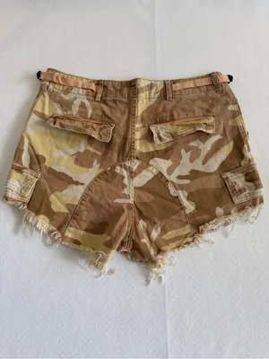 Free People Commander Cutoff Camo Raw Hem Cargo High Rise Shorts Desert Combo 12 thumbnail 11
