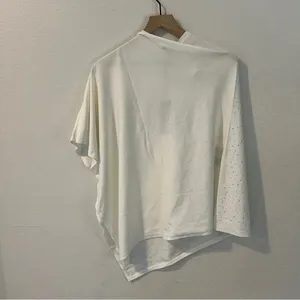 Rachel Zoe White Rhinestone‎ Embellished Poncho Soft Cozy Knit Topper One Size thumbnail 9