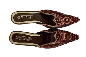 Beauty Max Jeweled Mules Brown Size 8.5 thumbnail 2