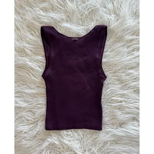 Skims Cotton Rib Tank Currant Size Small thumbnail 5