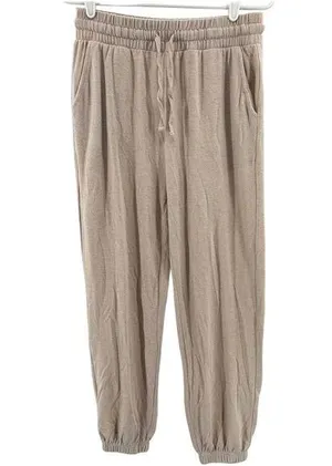 Risen Los Angeles beige joggers L pull on casual lounge neutral athleisure thumbnail 1