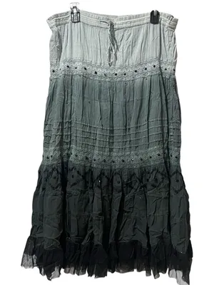 Vintage Molato Maxi Skirt Womens Large Art To‎ Wear Mesh Overlay Boho Artsy Gray thumbnail 1