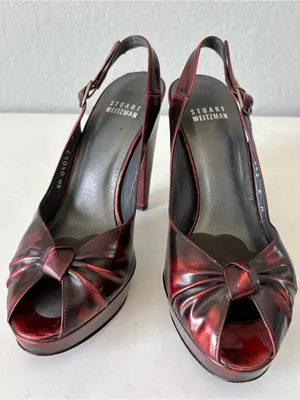 Stuart Weitzman Y2K Red Pumps Sandals Platform Extra High Heels Women’s Size 6 M thumbnail 1