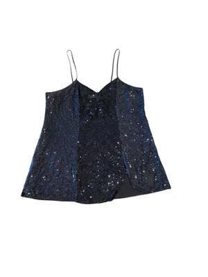 Vintage Night Magic plus size Sequin Cami Slip Top mini chemise lingerie thumbnail 4