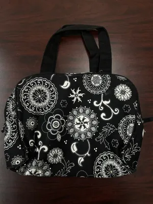 ThirtyOne Boutique Black and White Floral Print Cosmetic Bag thumbnail 2