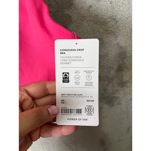 Athleta Conscious Crop Bra‎ Light Impact Sports Bra Size Large Pink New thumbnail 5