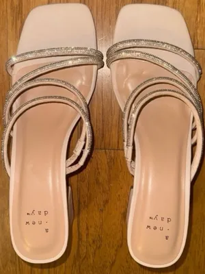 Brand New Target A New Day Sparkly + Pink Beige Square Heels thumbnail 1
