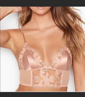Victoria's Secret satin bralette floral embroidered thumbnail 5