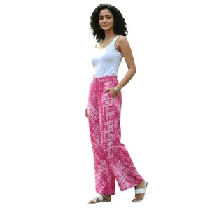 Amanda Uprichard Pink Silk Tie-Dye Wide Leg Pants M Like New thumbnail 2
