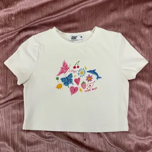 Tiger Mist Graphic White Crop Top thumbnail 2