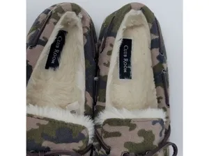 Club Room Faux Fur Lining Camouflage Moccasin Slip On Boat Shoes Size M 8-9 thumbnail 7