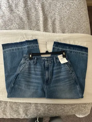 Madewell Blue Wide Leg Flare Jeans thumbnail 4