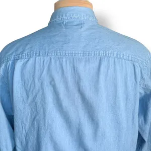 Vintage 90s‎ Embroidered Chambray Denim Shirt Button Down Floral Long Sleeve thumbnail 7
