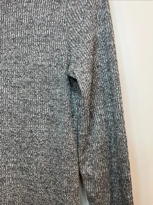 Lou & Gray Heathered Gray Ribbed Turtle Neck Long Sleeve Dress - Size Medium thumbnail 11