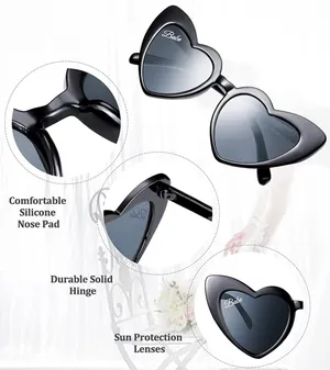 Babe Heart Sunglasses Black thumbnail 2