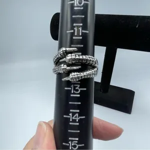 Silver Tone Dragon Claw Wrap Ring Size 12 thumbnail 5