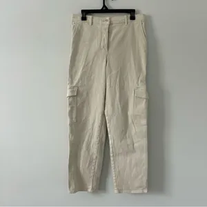 Aritzia Wilfred Free Modern Cargo Pant Birch Off White Cream 10 NWOT thumbnail 2