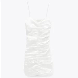 NWT ZARA Mini Dress W Draped Detail Vanilla White thumbnail 3