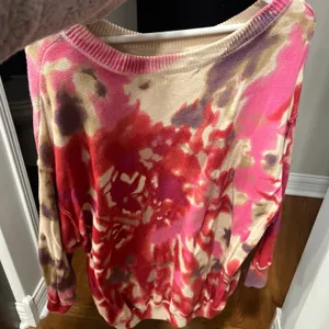 Natural Life Taylor Sweater Womens medium Over sized Floral Tie Dye Boho Hippie thumbnail 4