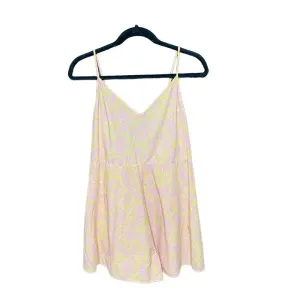 Anthropologie Lilka Saffron Romper Culottes Tie‎ Back Floral Pink Yellow Small thumbnail 3