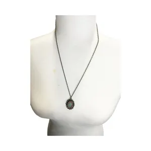 Francesca's‎ Collection Antique Tone Stone Charm Pendant Necklace 12" thumbnail 2
