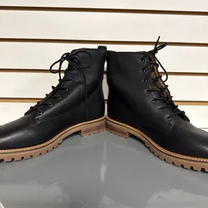 Madewell Black Leather Boots Women's Sz 8.5 Lug The Clair Lace-Up Combat Comfort thumbnail 8