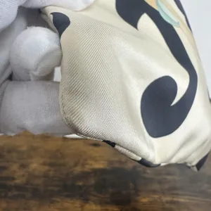 Bvlgari Canvas Top Handle Bag Medium Cream Abstract Ring Leather Handles Italy thumbnail 8