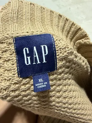 GAP NWT Open-Front Chunky Knit Cardigan taupe XL MSRP$80 thumbnail 6