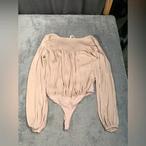 Free people intimately Long Sleeve blouse Bodysuit tan small thumbnail 8