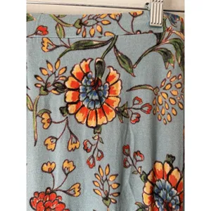 Free People Blue Floral High Slit Stretchy Maxi Skirt Size Small thumbnail 4