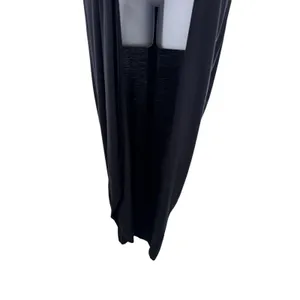 Sleeveless Black Midi Dress Small Minimalist Scoop‎ Neck Slit Front Stretch thumbnail 2