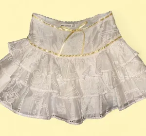 Free People Avec Les Filles Lace Ruffled Skirt thumbnail 1
